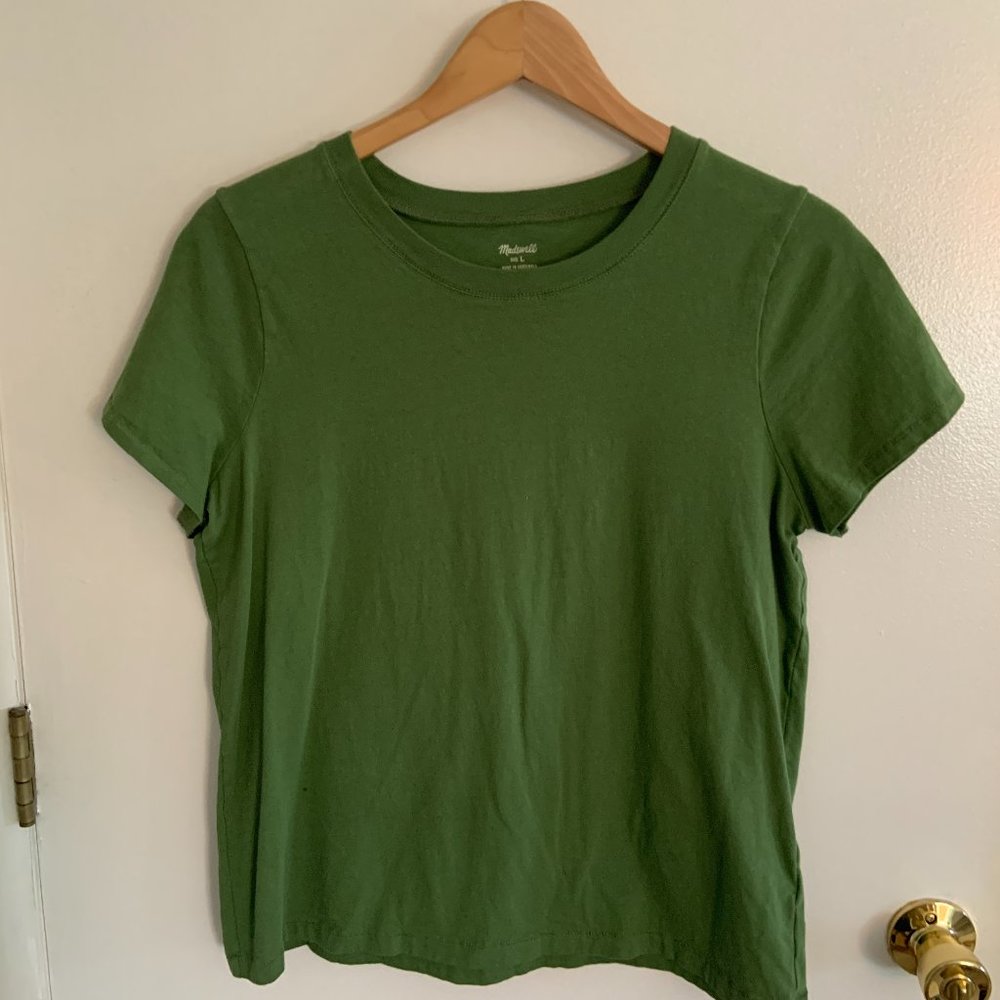 Madewell, Vintage style short sleeve tee, green, size large